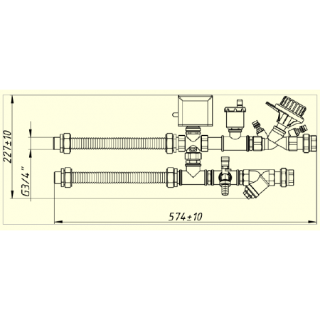 Смесительный узел GENERAL CLIMATE Профи 2.0, 3/4 с электроприводом и шаровыми кранами для фанкойла 1400110FU7TDNH Смесительный узел GENERAL CLIMATE Профи 2.0, 3/4 с электроприводом и шаровыми кранами для фанкойла 1400110FU7TDNH